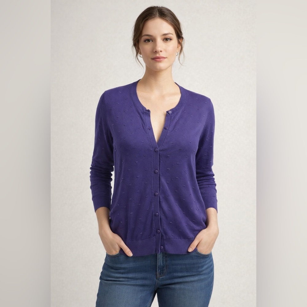 August Silk Deep Purple Women's Cardigan Sweater